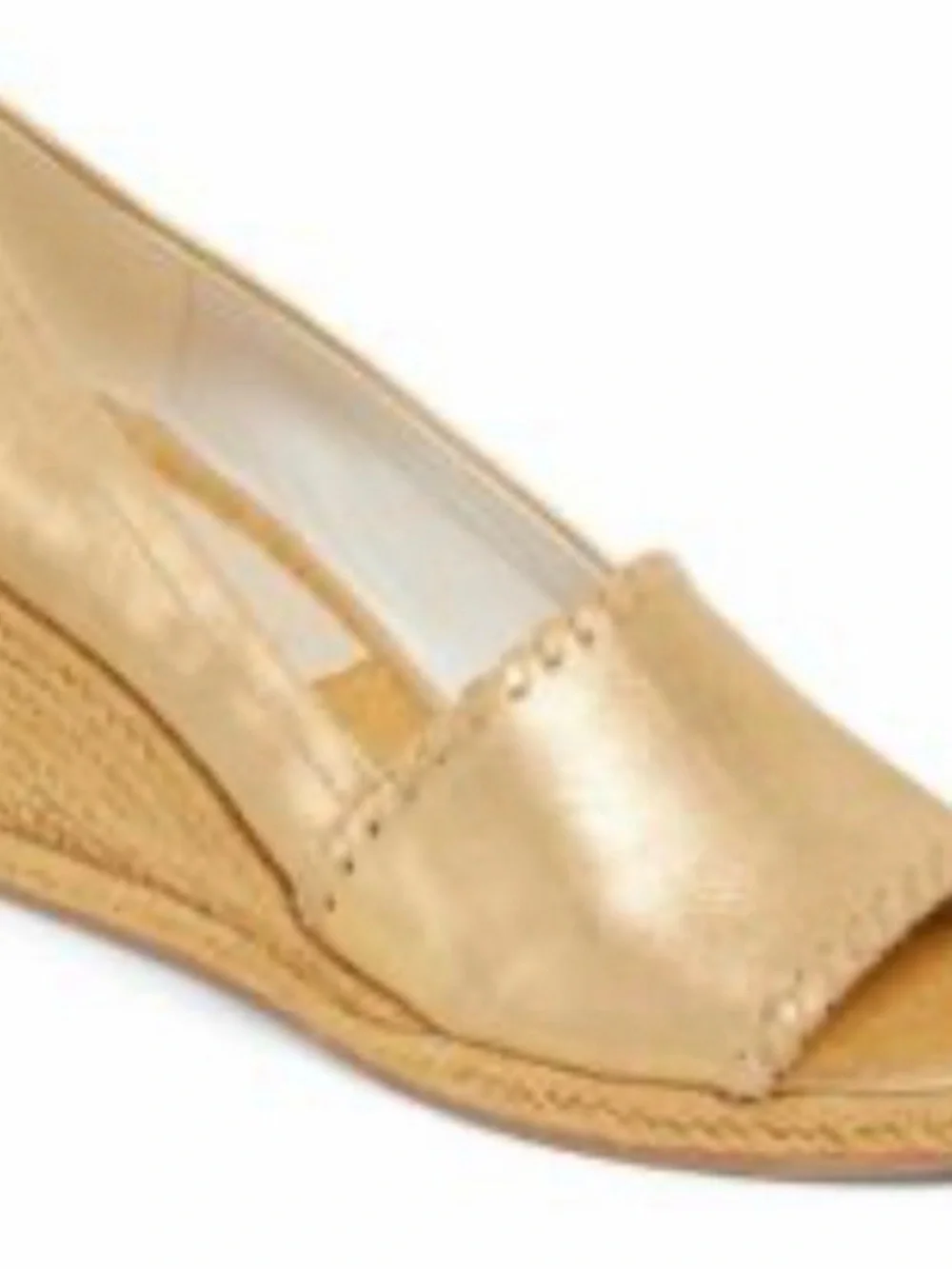 New Jack Rogers Palmer Women's Metallic Gold Espadrille Wedges Size 6